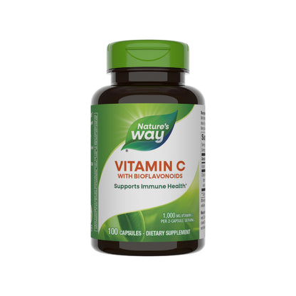 Nature's Way Vitamin C with Bioflavonoids – Immune Support, 1,000 mg/2 caps, 100 ct