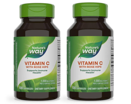Nature's Way Vitamin C with Rose Hips - 1000 mg Immune Support (2-Pack)
