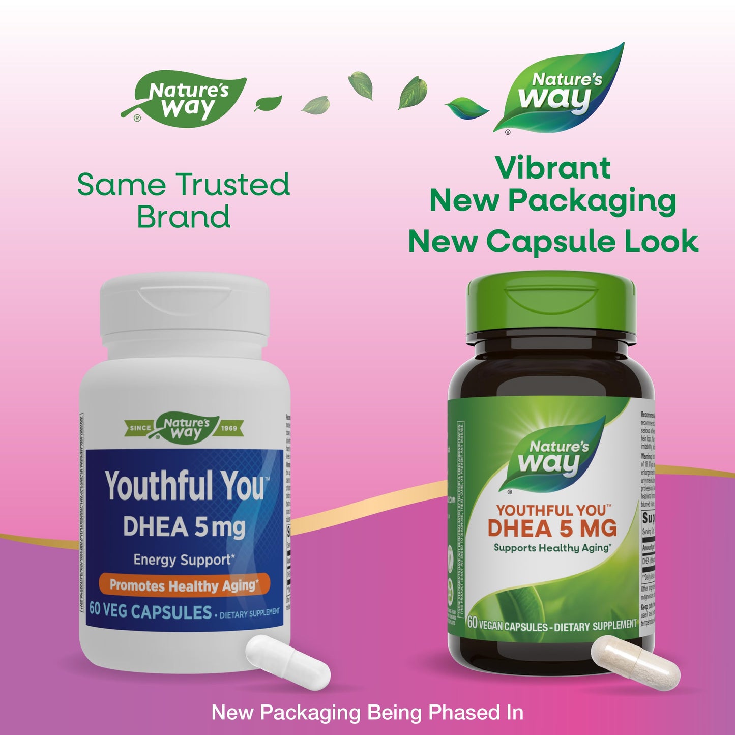 Nature's Way Youthful You DHEA 5 mg - Supports Healthy Aging & Hormone Production | 60 Vegan Capsules