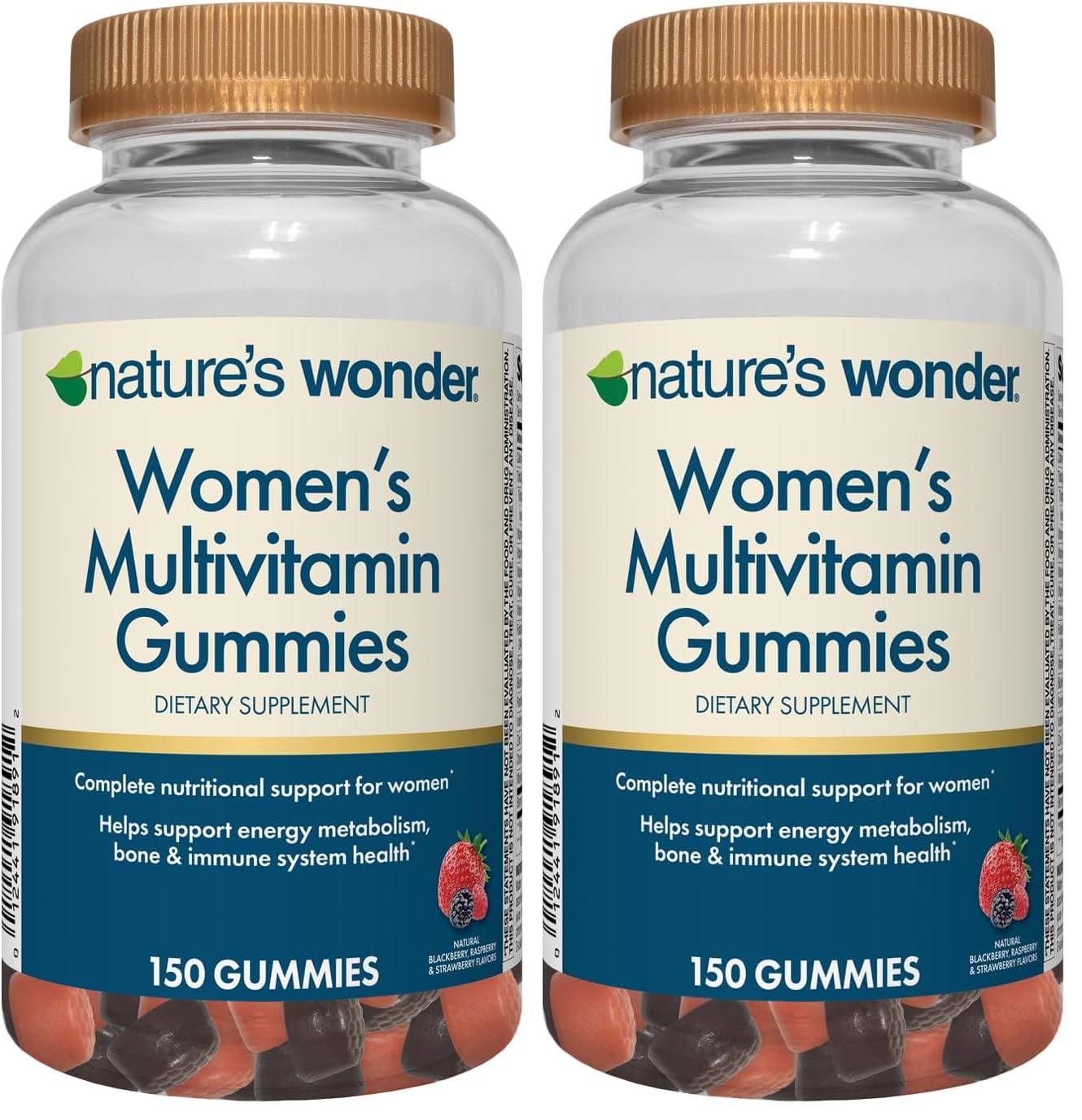 Nature's Wonder Women's Multivitamin Gummies – Energy, Metabolism & Immune Support | 150 Count (Pack of 2)