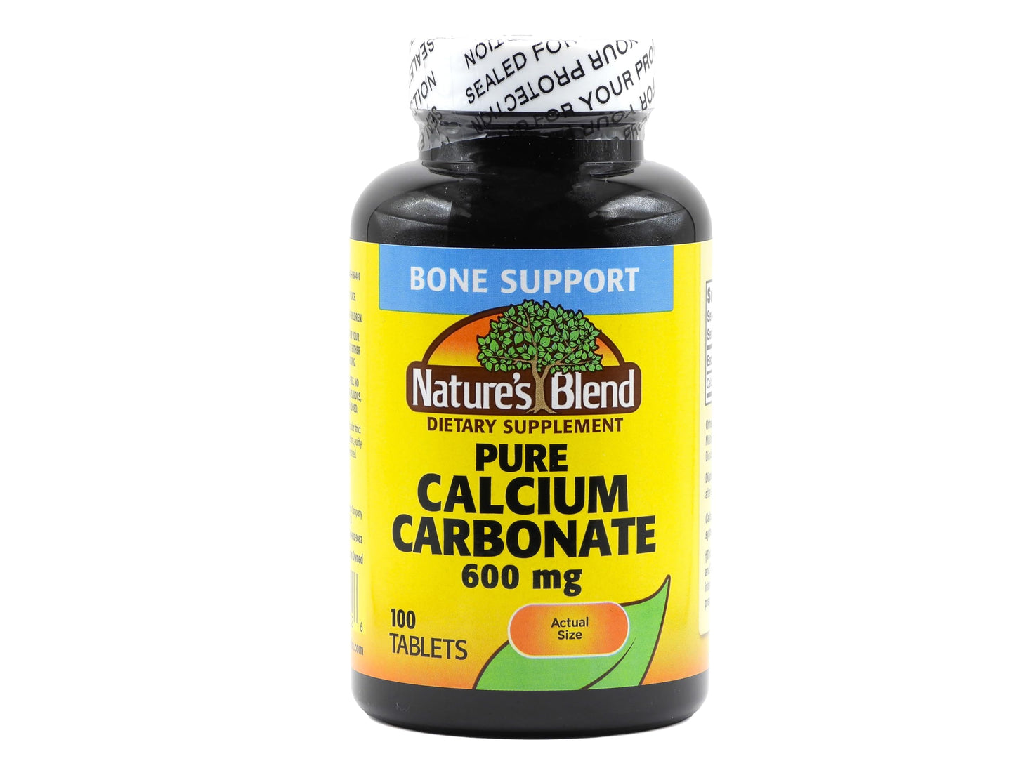 Nature's Blend Pure Calcium Carbonate 600 mg - 100 Tabs (1684) | Gluten Free