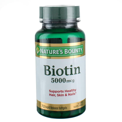 Nature's Bounty Super Potency Biotin 5000mcg - 144 Softgels (Pack of 2)