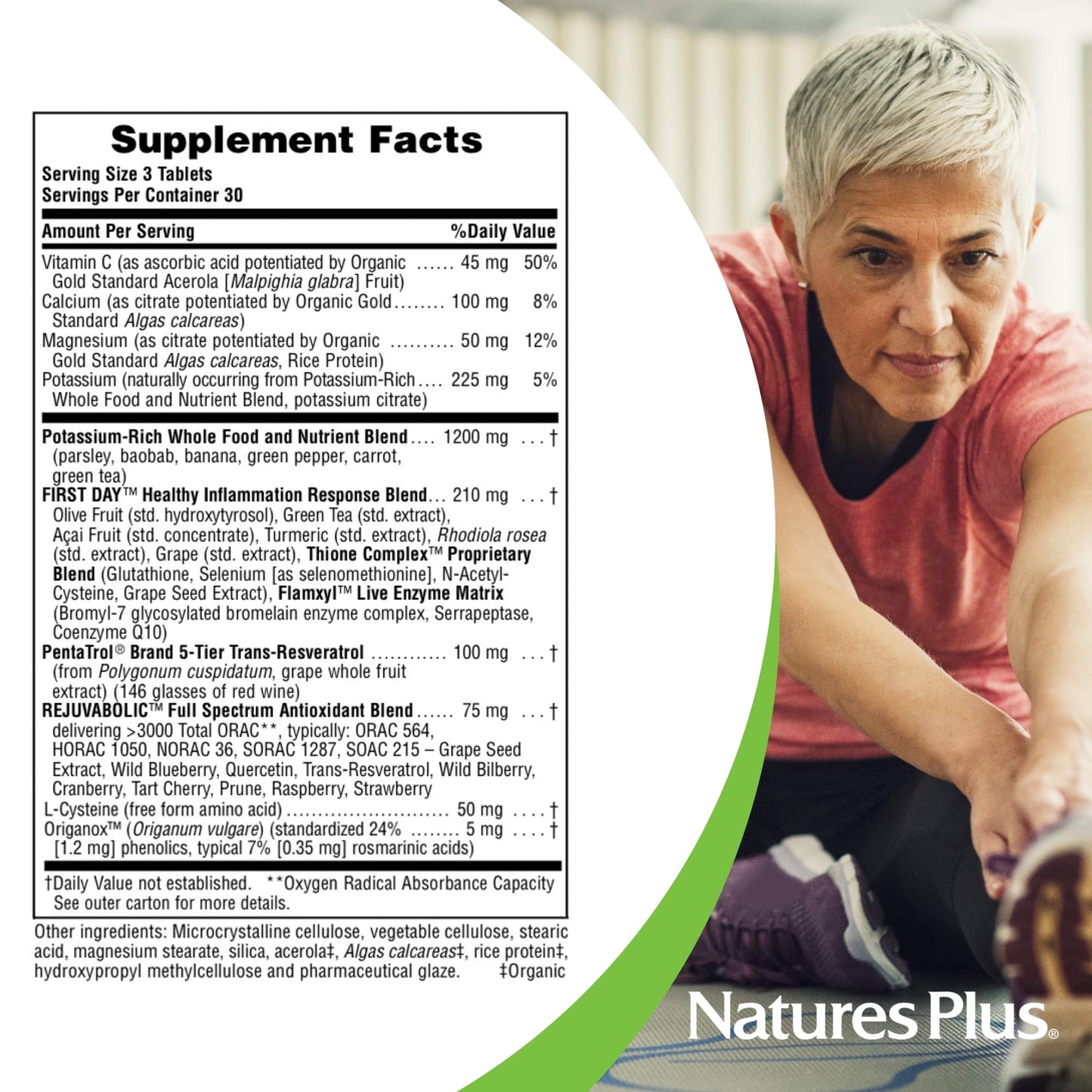 NaturesPlus AgeLoss Blood Pressure Support – 90 Tablets, Trans-Resveratrol, Whole Foods
