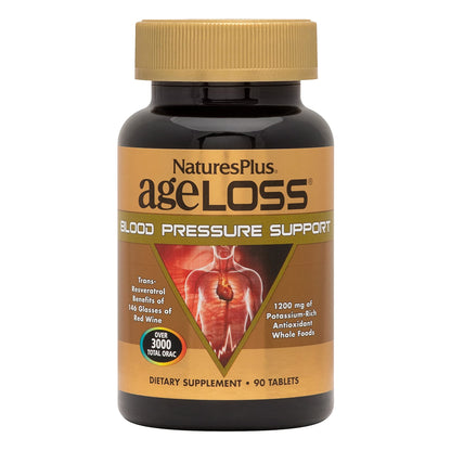 NaturesPlus AgeLoss Blood Pressure Support – 90 Tablets, Trans-Resveratrol, Whole Foods