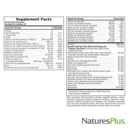Natures Plus Source of Life 180 Capsules | 20 Servings | Multivitamin & Mineral