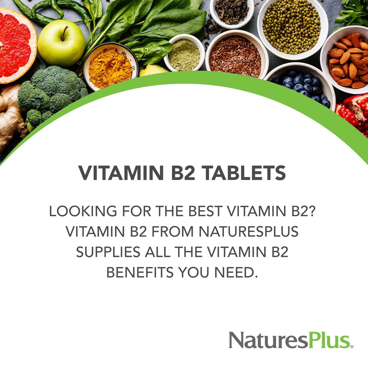 Natures Plus Vitamin B2 (Riboflavin) 100 mg – 90 Vegetarian Tablets