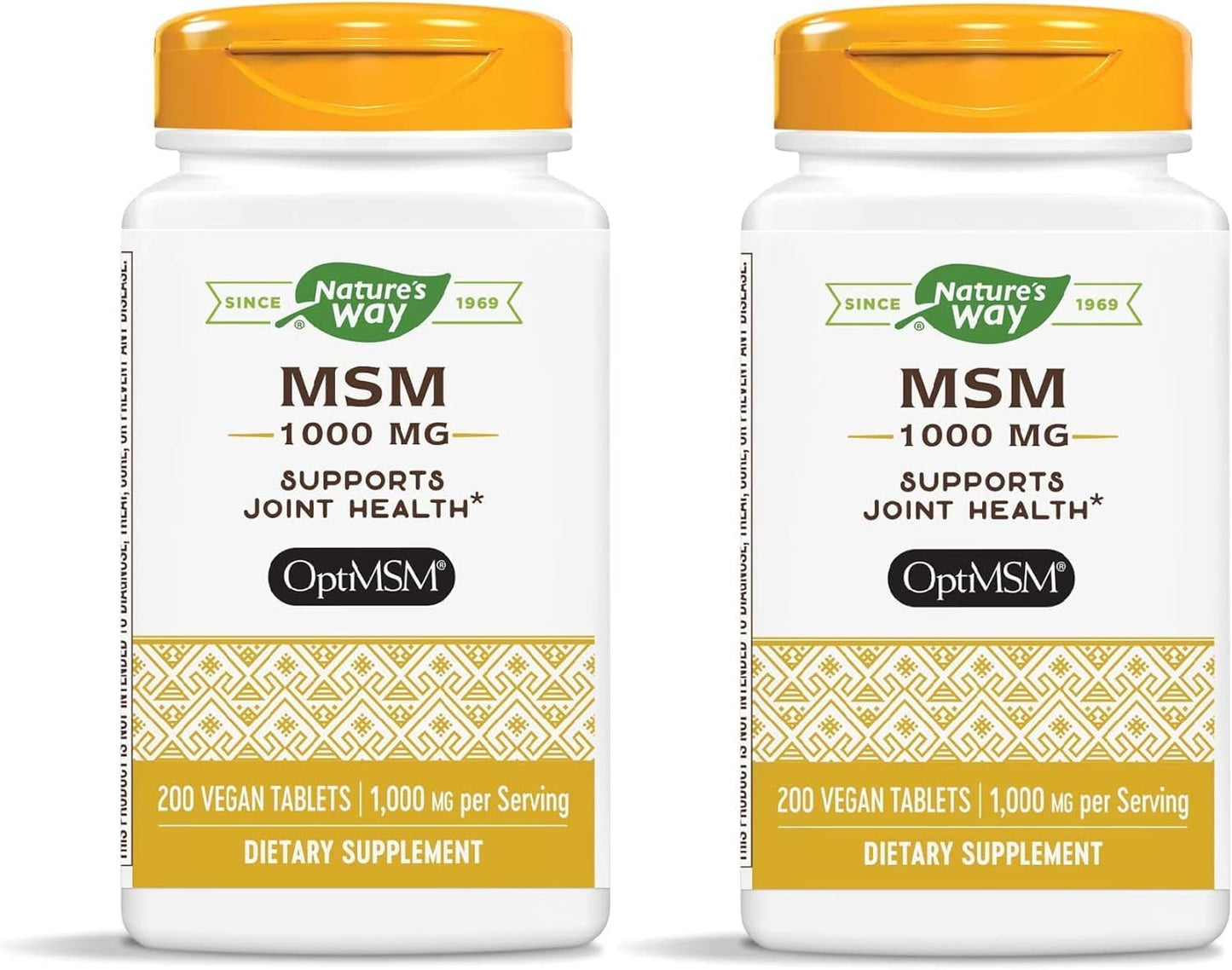 Nature's Way MSM 1000 mg – Joint Health Supplement* (Gluten-Free & Vegan) | 200 Tablets Pack of 2
