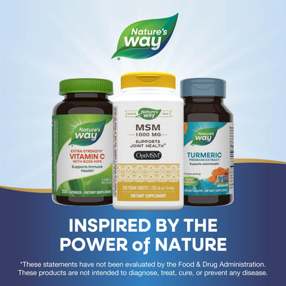 Nature's Way MSM 1000 mg – Joint Health Supplement* (Gluten-Free & Vegan) | 200 Tablets Pack of 2