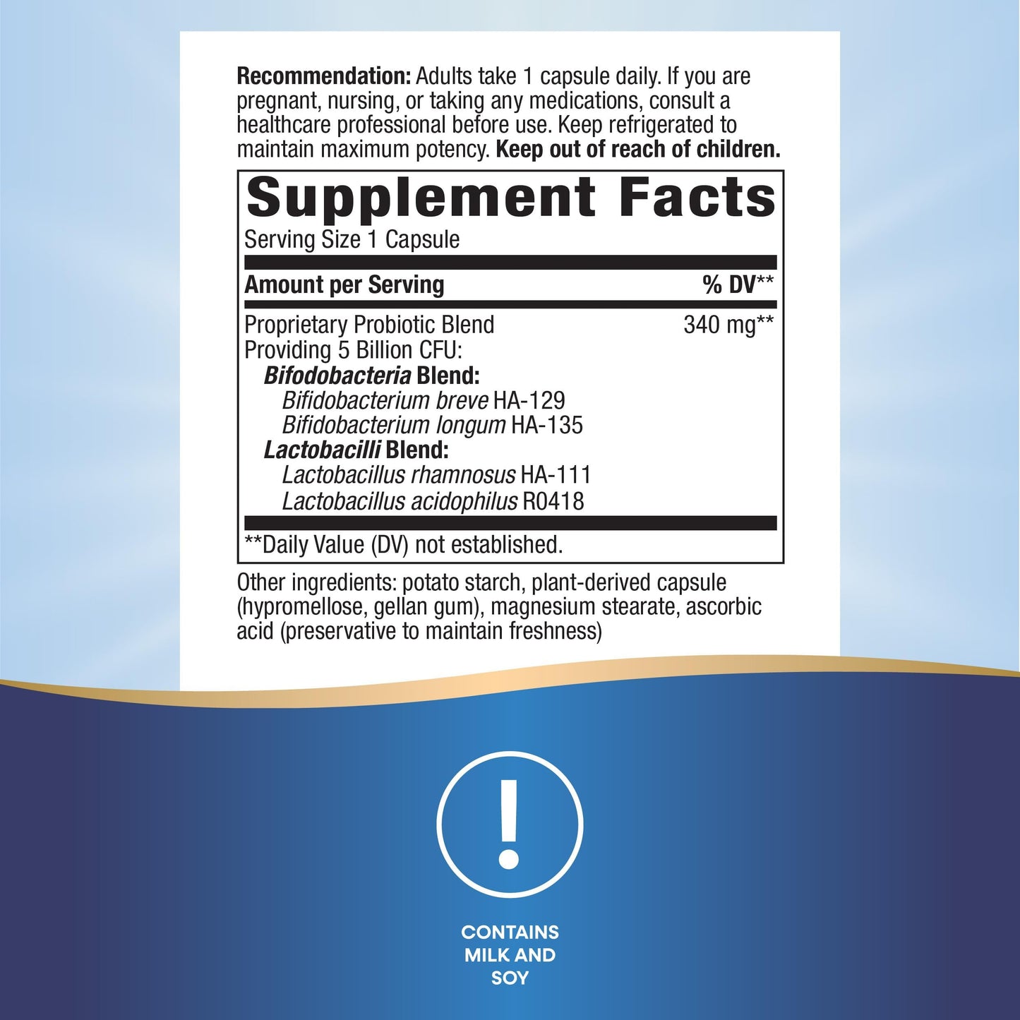 Nature's Way Primadophilus Bifidus Probiotic - 5 Billion CFU, 90 Capsules