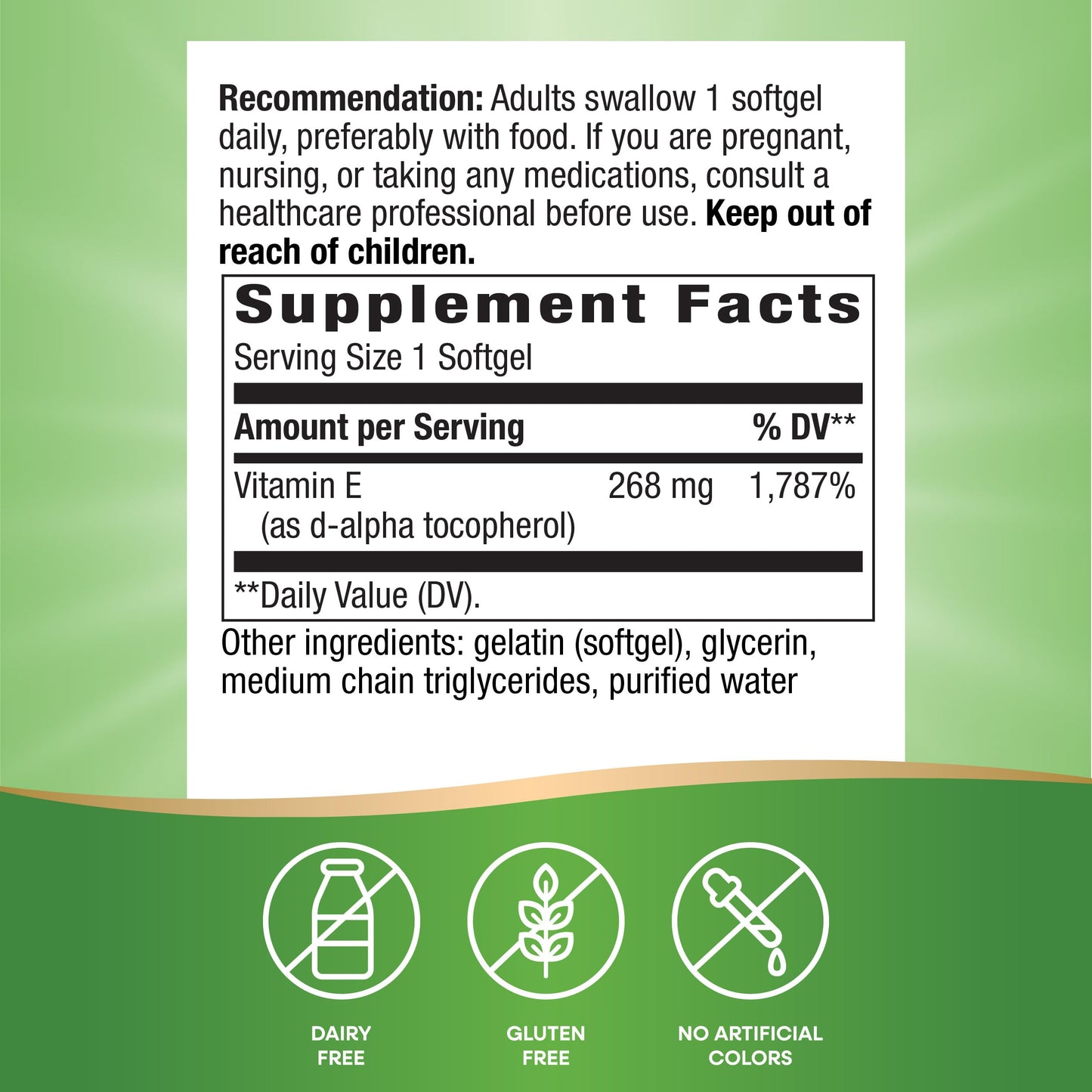 Nature's Way Vitamin E D-Alpha Tocopherol 268 mg – 2 Pack, Gluten-Free, Antioxidant Support (Packaging May Vary)