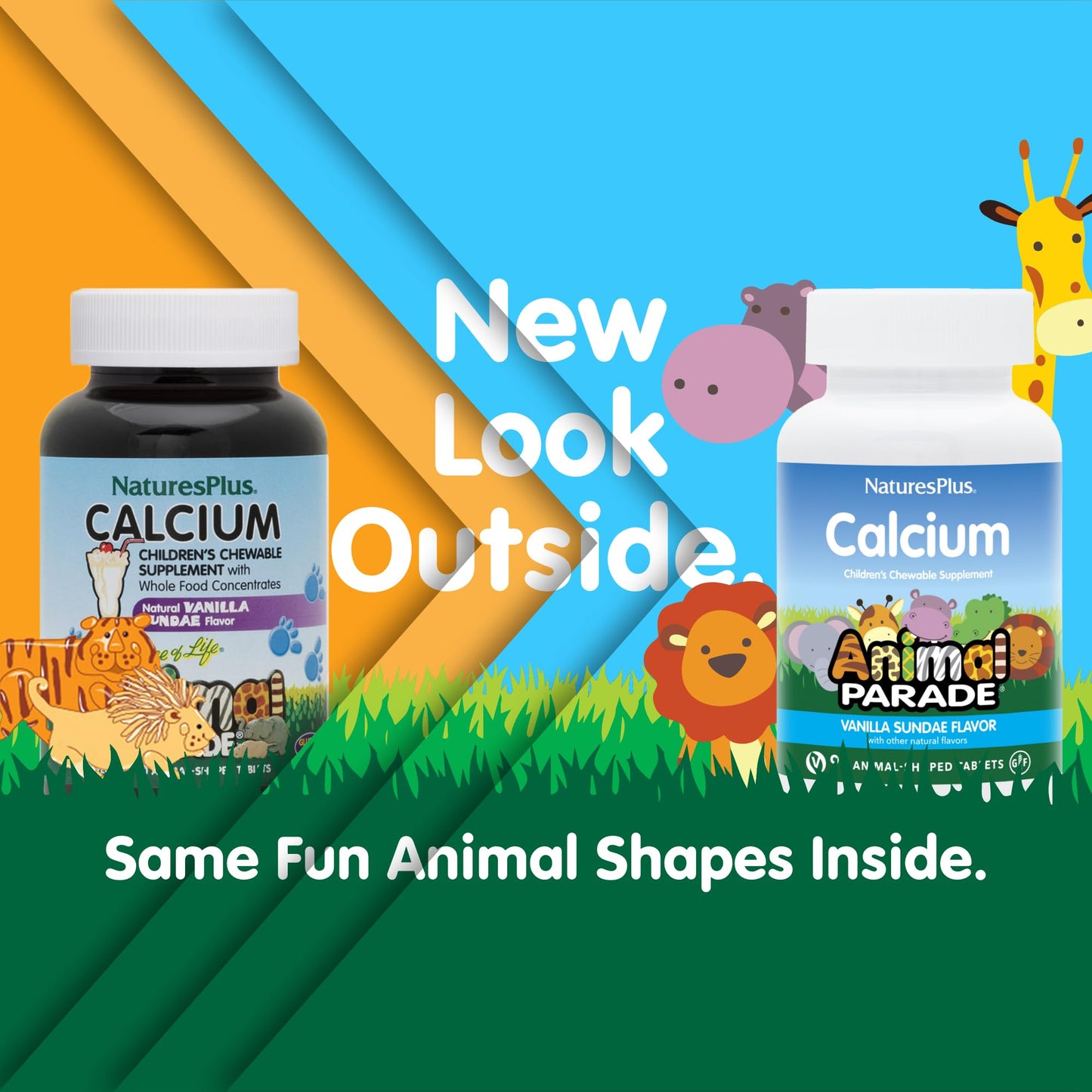 NaturesPlus Animal Parade Calcium – Vanilla Sundae, 180 Total Servings (Pack of 2) – Vegan, Gluten Free