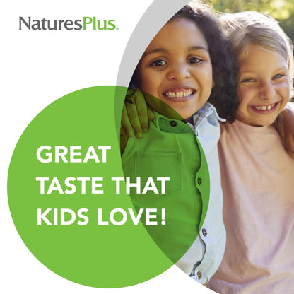 NaturesPlus Animal Parade Gold Children's Multivitamin – 60 Cherry/Orange/Grape Chewables, 2-Pack (Gluten Free, Vegetarian)