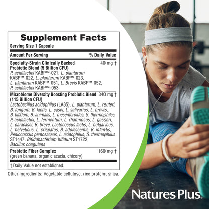 NaturesPlus GI Natural Probiotic Mega – 60 Servings, Gluten Free | Digestive & Immune Health