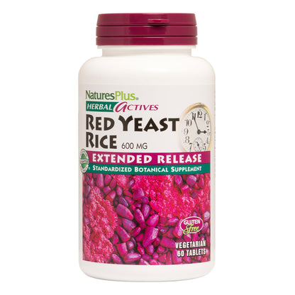 NaturesPlus Herbal Actives Red Yeast Rice Extended Release 600 mg – 3-Pack, 180 Servings – Vegetarian, Gluten Free
