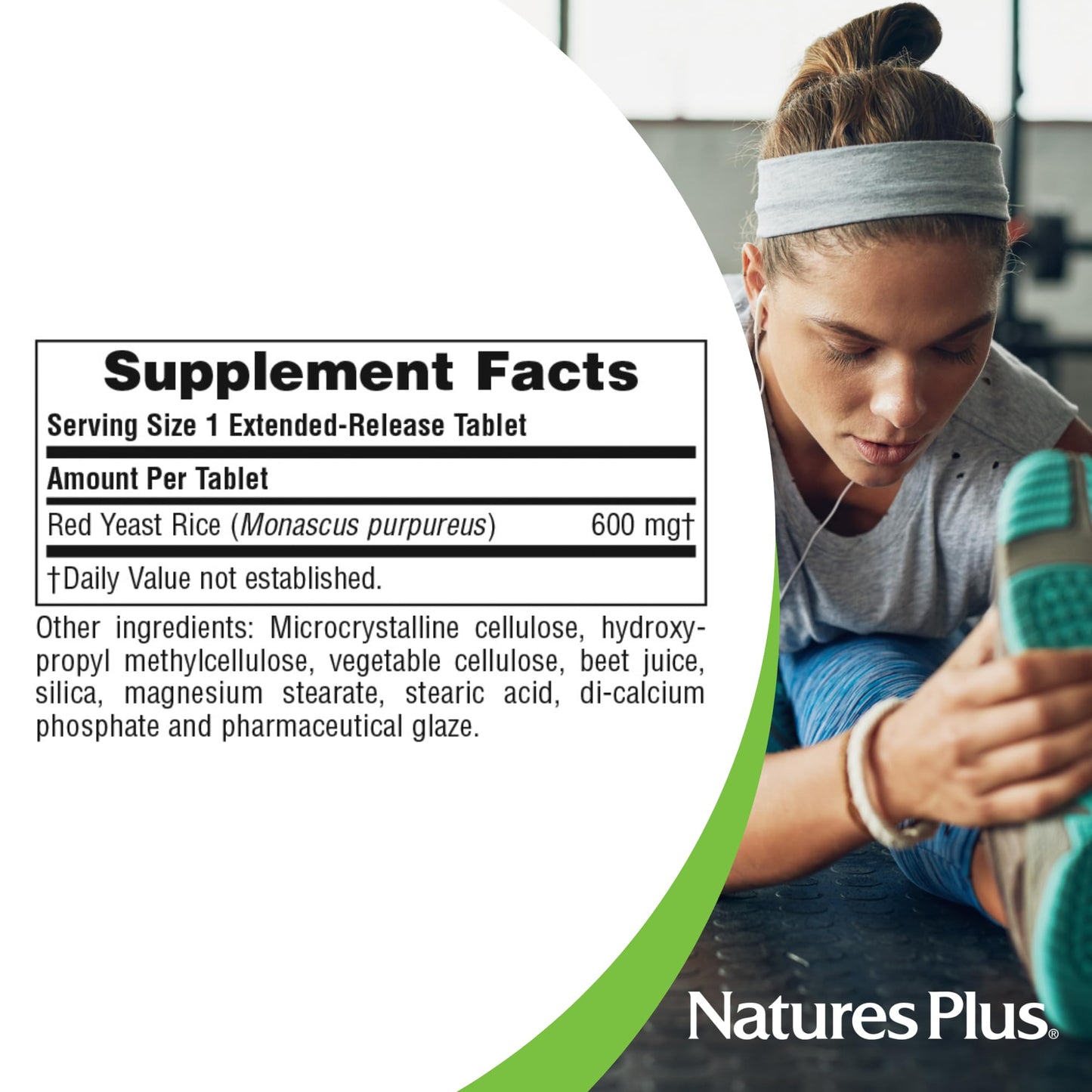 NaturesPlus Herbal Actives Red Yeast Rice Extended Release 600 mg – 3-Pack, 180 Servings – Vegetarian, Gluten Free