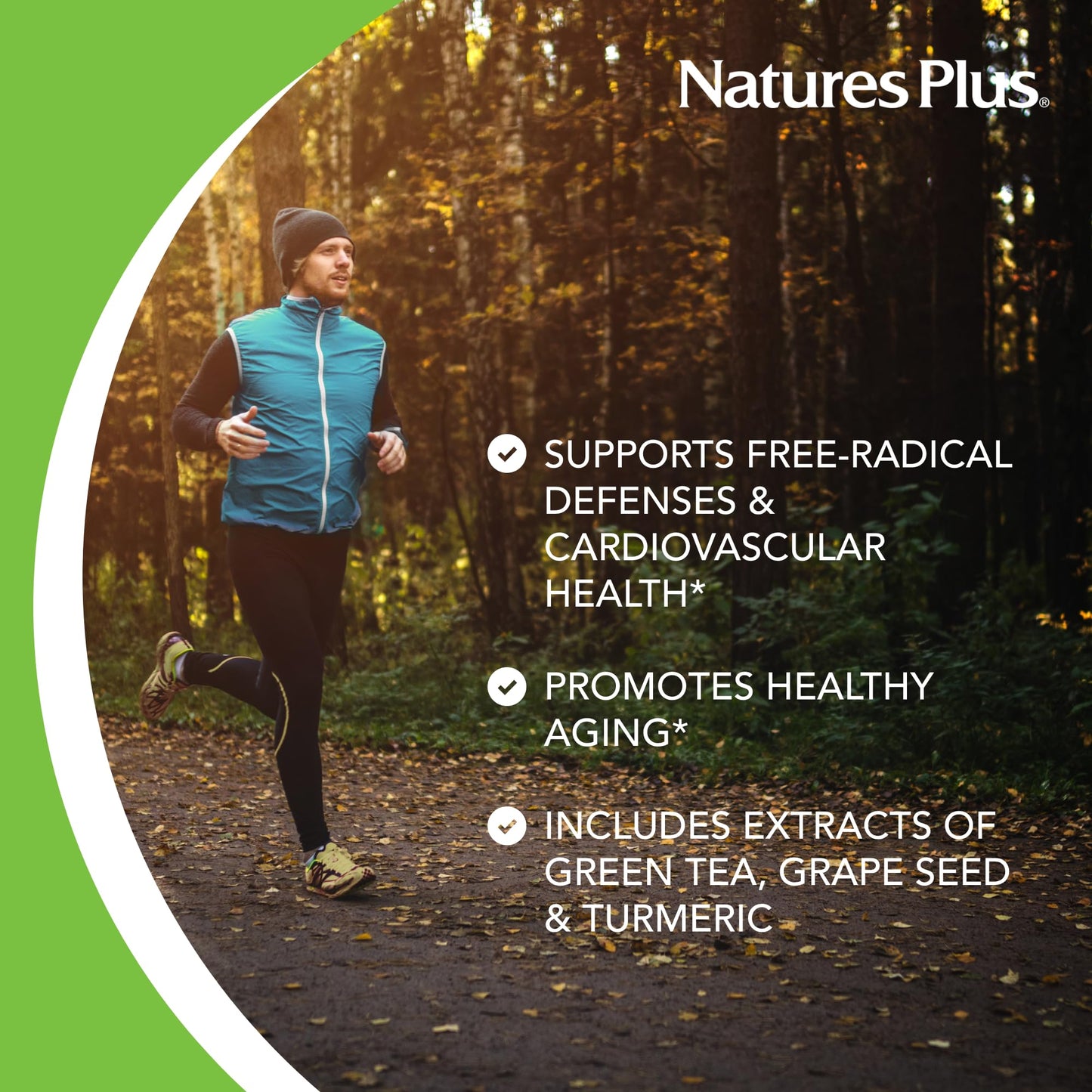 NaturesPlus Herbal Actives Resveratrol Extended Release 125 mg - 120 Vegetarian Tablets | Gluten-Free