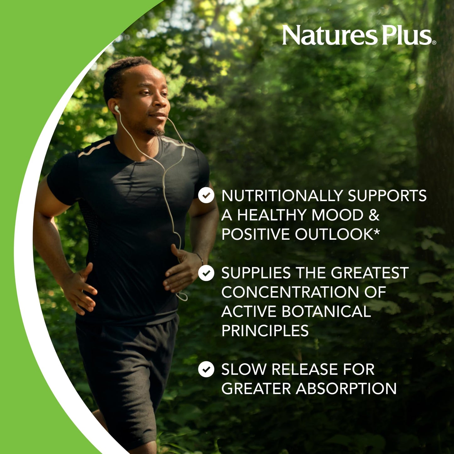 NaturesPlus Herbal Actives St. John’s Wort Extended Release — 120 Servings (60 Tablets x 2) | Vegetarian & Gluten Free