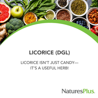 NaturesPlus Herbal Actives Licorice DGL Capsules 500mg | 60 Vegan Servings