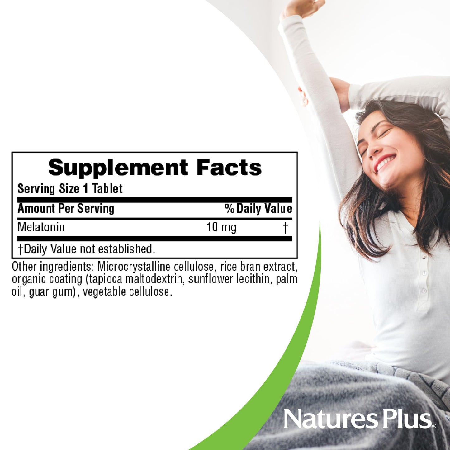 NaturesPlus Melatonin 10 mg – 90 Fast-Acting Tablets – Vegan & Gluten Free