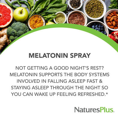 NaturesPlus Melatonin Spray – Peppermint, 2 fl oz, Pack of 2, B6 & E