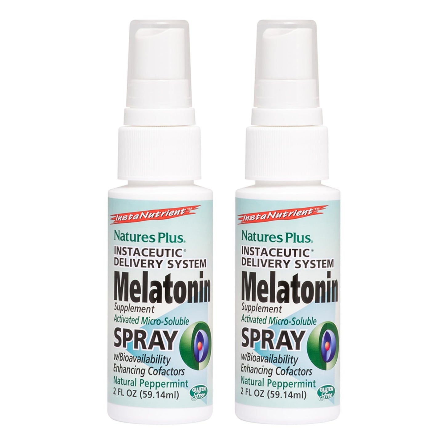 NaturesPlus Melatonin Spray – Peppermint, 2 fl oz, Pack of 2, B6 & E