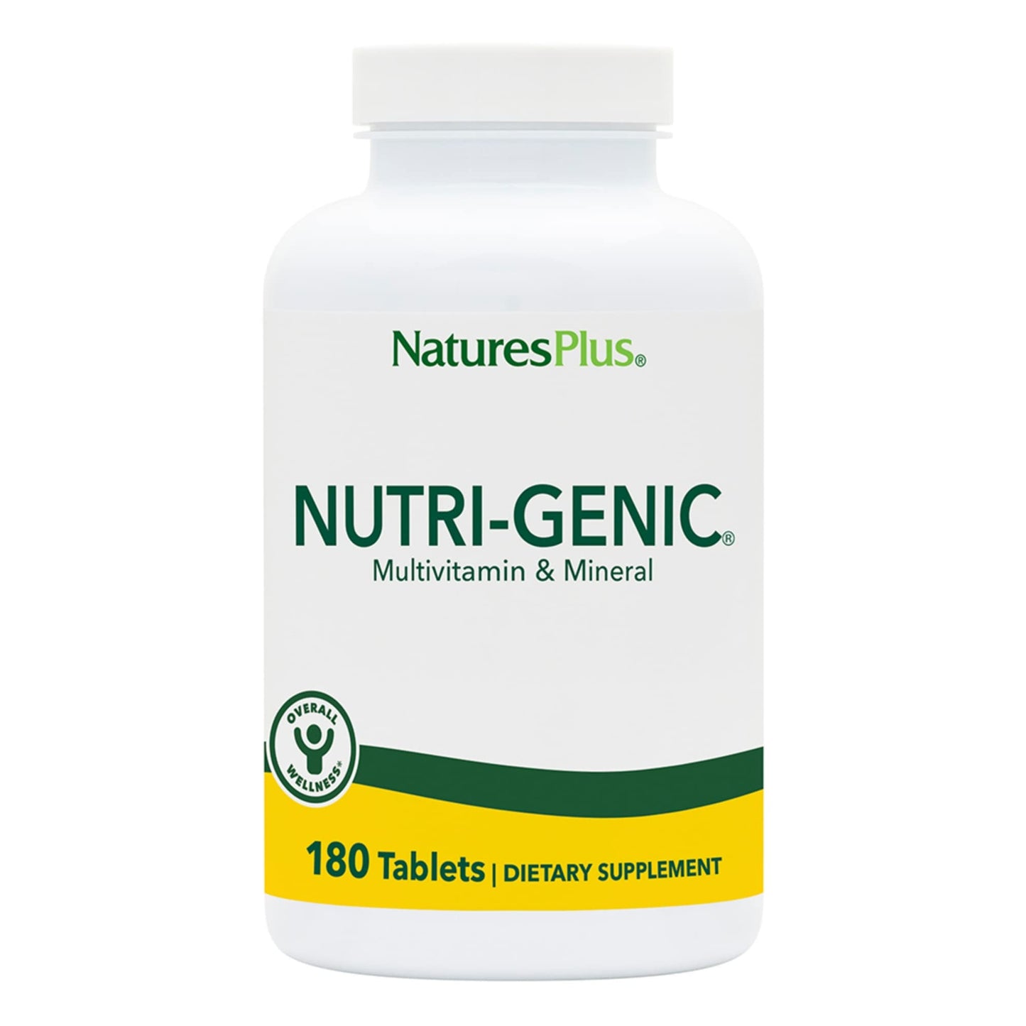 NaturesPlus Nutri-Genic Multivitamin - 180 Vegetarian Tablets | Hypo-Allergenic, Gluten-Free, 90 Servings