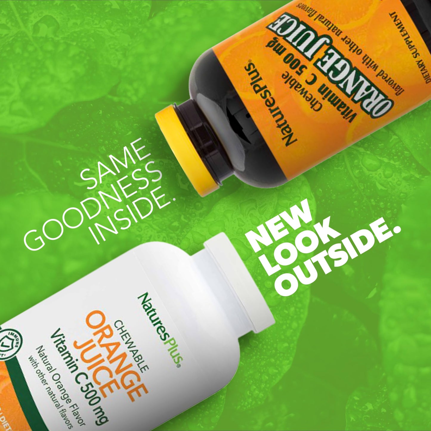 NaturesPlus Orange Juice Vitamin C 500 mg - 360 Servings (2-Pack) - Gentle on Stomach, Vegan, Gluten Free, Immune Support