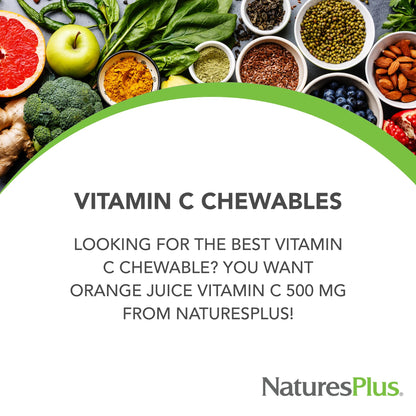 NaturesPlus Orange Juice Vitamin C 500 mg - 360 Servings (2-Pack) - Gentle on Stomach, Vegan, Gluten Free, Immune Support