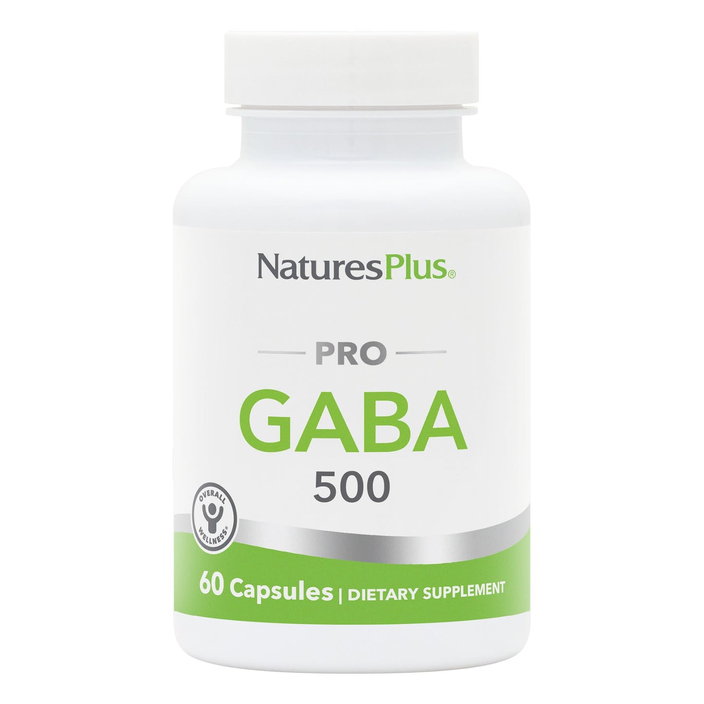 NaturesPlus PRO GABA 500 mg | 60 Capsules | Non-GMO, Vegan, Gluten Free