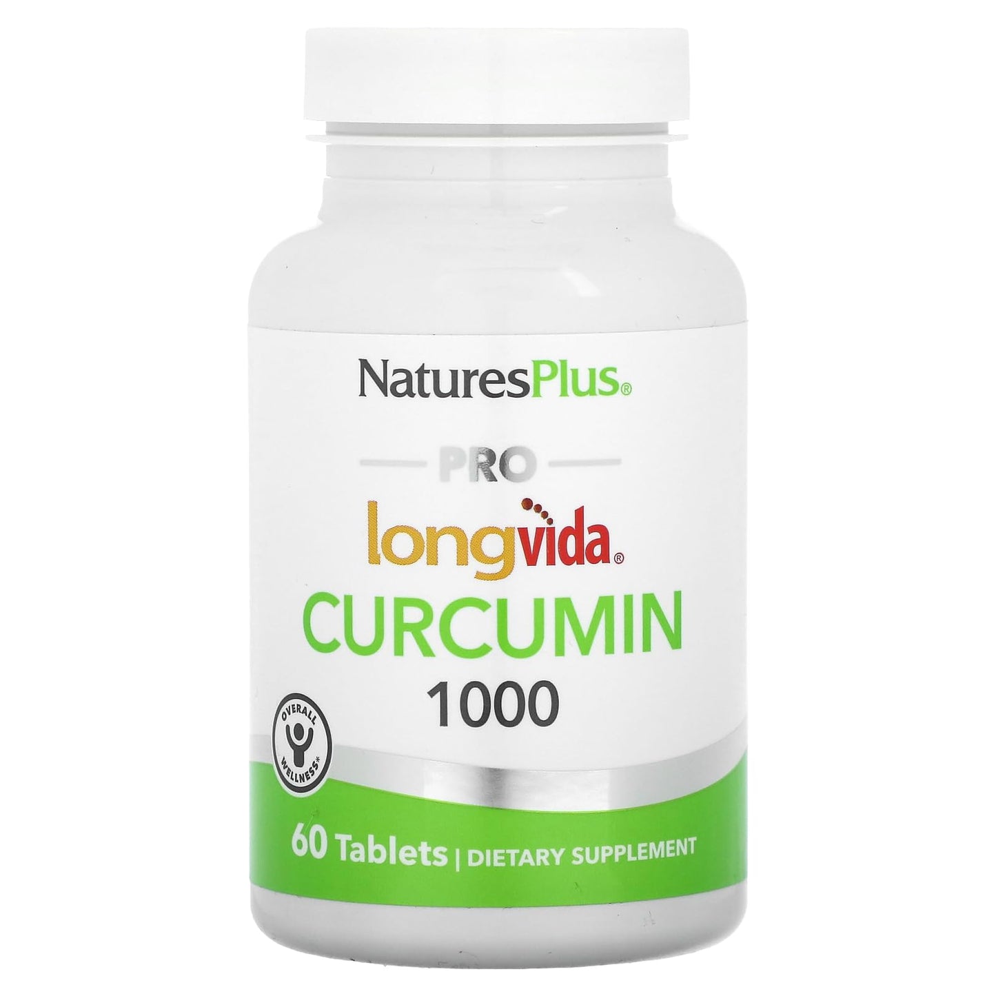 NaturesPlus PRO Longvida Curcumin 1000 mg - 60 Tablets | Non-GMO, Vegan, Gluten Free