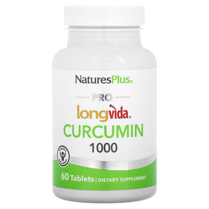 NaturesPlus PRO Longvida Curcumin 1000 mg - 60 Tablets | Non-GMO, Vegan, Gluten Free