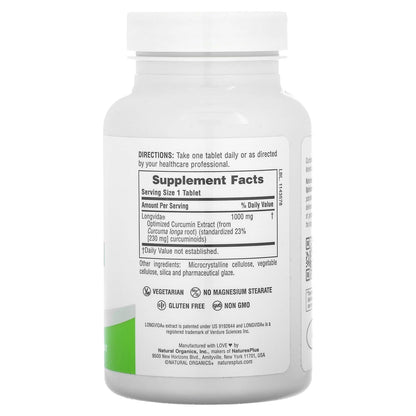 NaturesPlus PRO Longvida Curcumin 1000 mg - 60 Tablets | Non-GMO, Vegan, Gluten Free