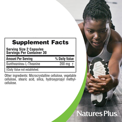 NaturesPlus PRO Suntheanine L-Theanine - 60 Capsules | Calm Alertness, Relaxation & Rest | Non-GMO, Vegan & Gluten Free