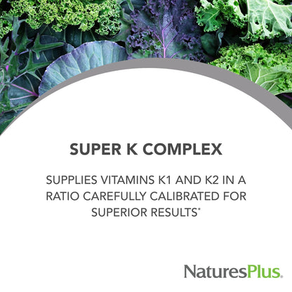 NaturesPlus PRO Super K Complex – 60 Capsules | Vitamin K1 & K2, Non-GMO, Vegan, Gluten Free