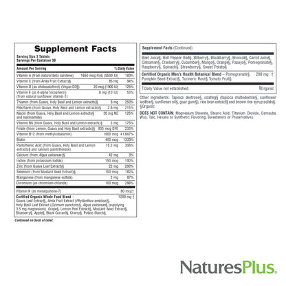 NaturesPlus Source of Life Garden Certified Organic Men's Multivitamin - 90 Vegan Tablets - 30 Servings