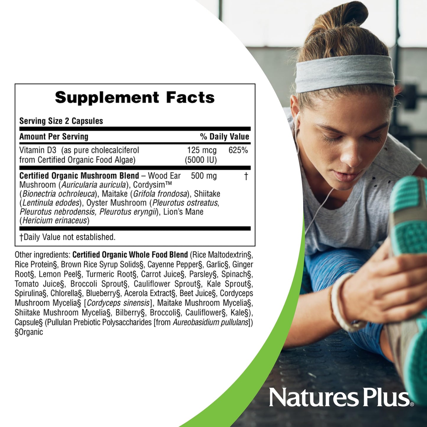 NaturesPlus Source of Life Garden Vitamin D3-60 Vegan Capsules, Pack of 3 | Organic, Non-GMO, Gluten Free | 90 Servings