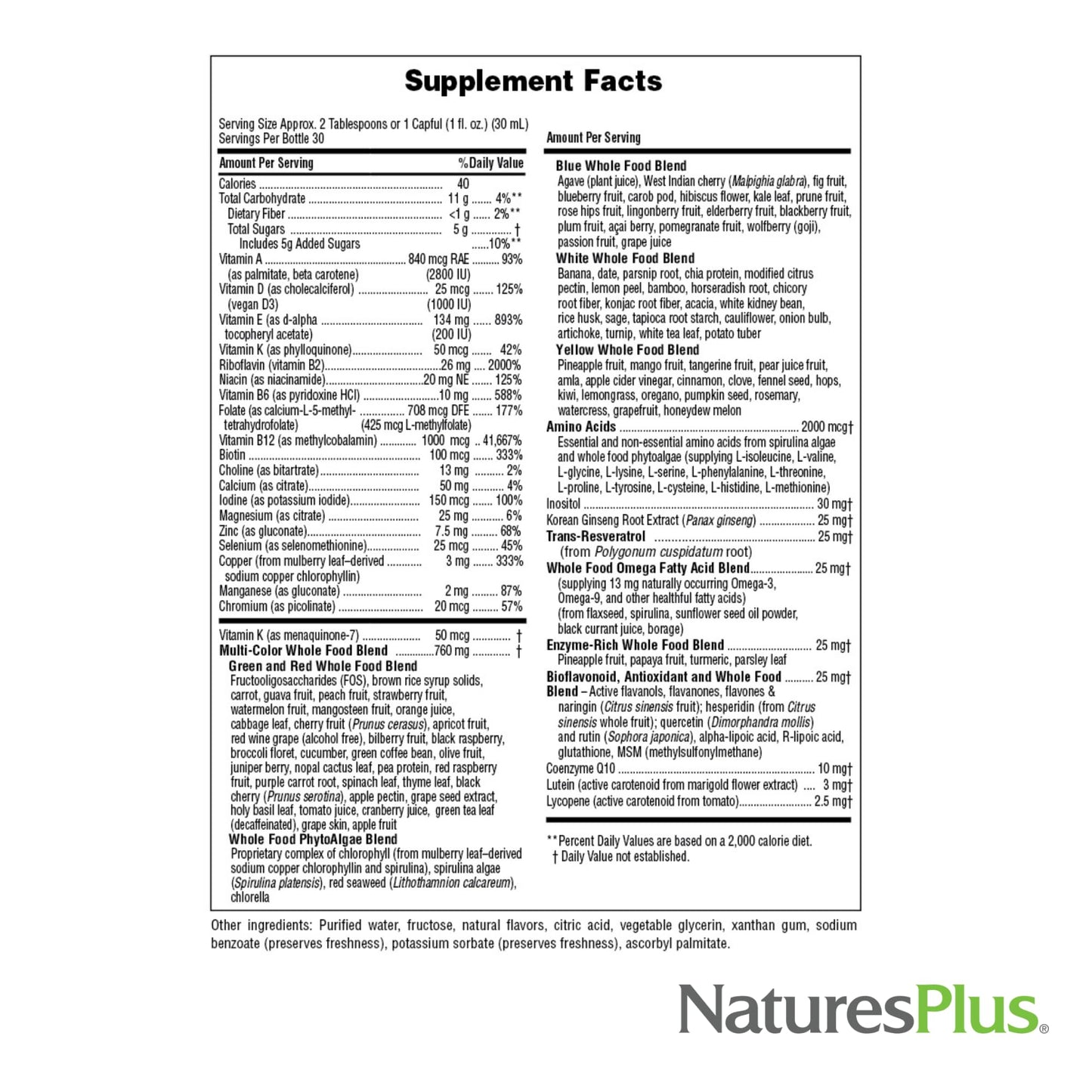 NaturesPlus Source of Life Gold Multivitamin Liquid – 30 fl oz, Pack of 2 (60 Servings per Bottle)