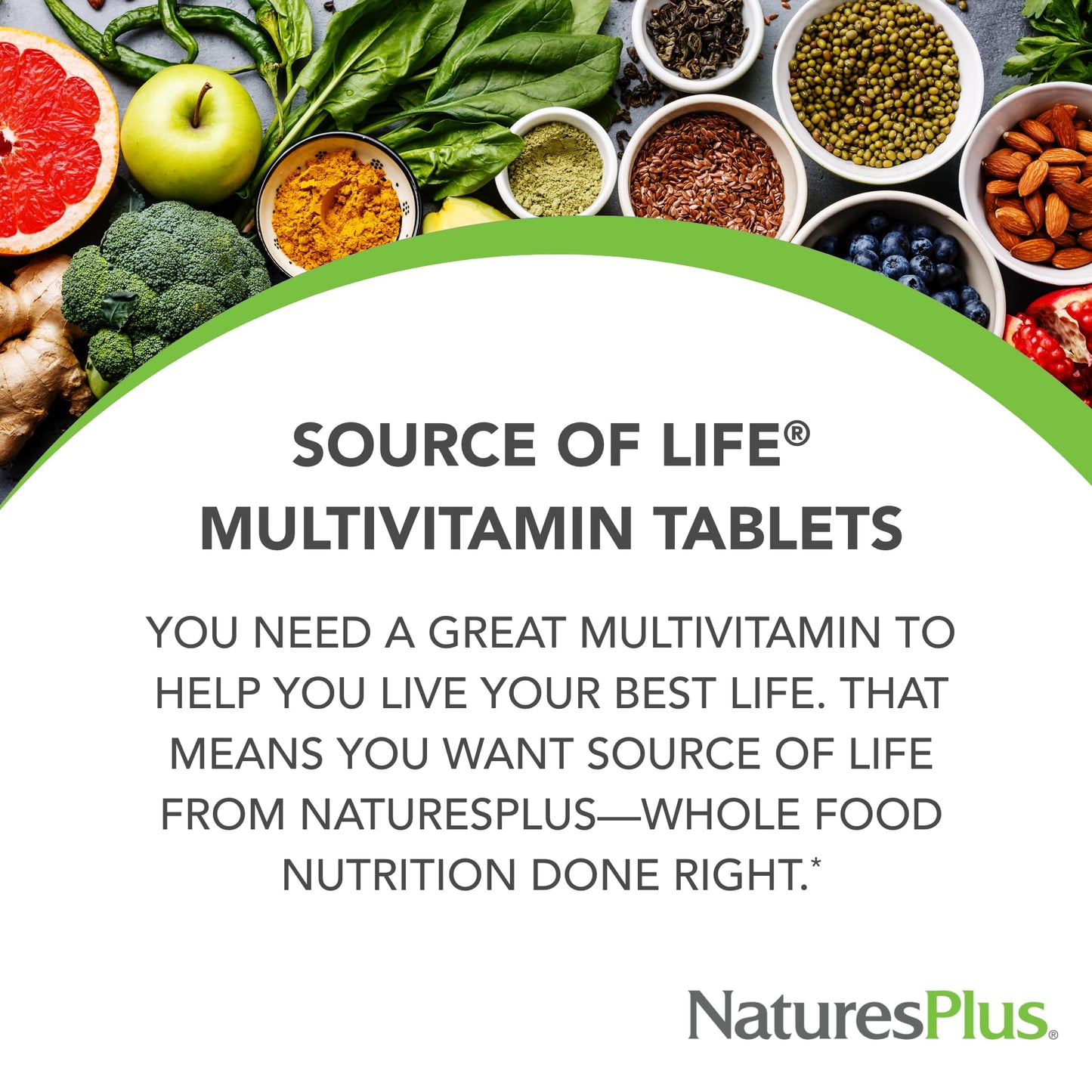 NaturesPlus Source of Life – 180 Tablets | Multivitamin with Concentrated Whole Foods (Gluten Free, Vegetarian) | 20 Servings