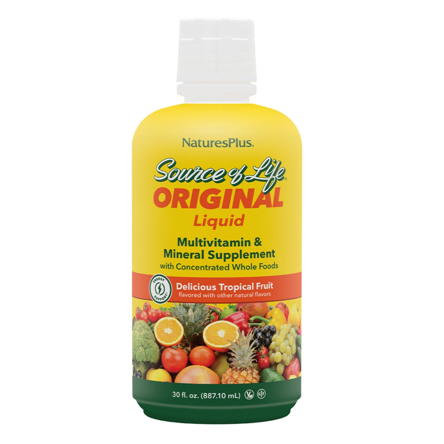 NaturesPlus Source of Life Liquid Tropical Fruit – 3-Pack, 90 Servings, Gluten Free & Vegetarian