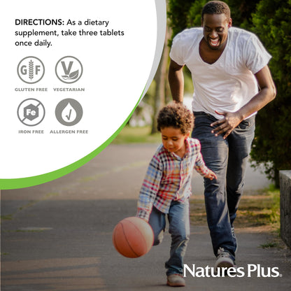 NaturesPlus Source of Life No Iron Tablets – Vegetarian Multivitamin, Gluten-Free, 60 Servings