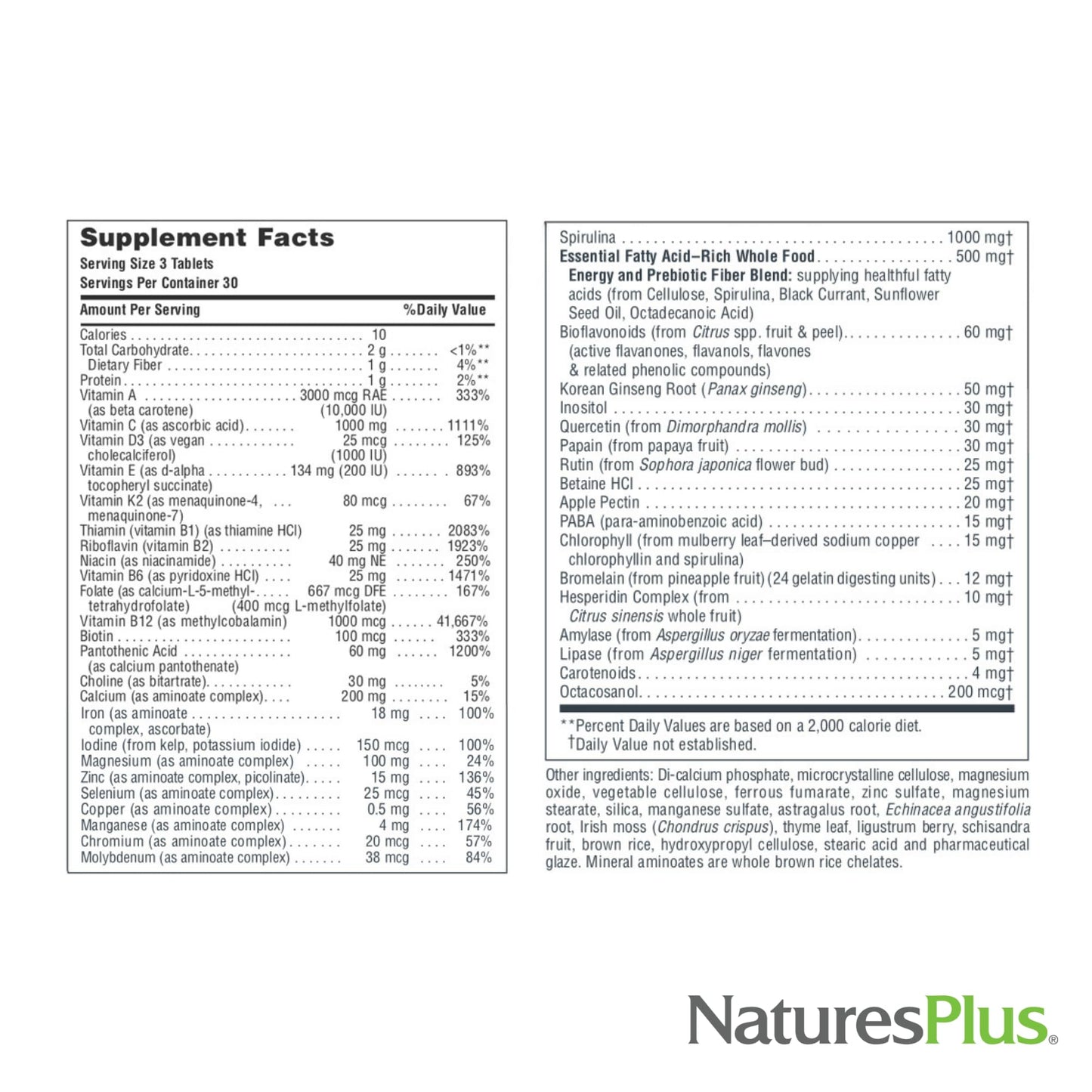 NaturesPlus Source of Life - 2 x 90 Tablets Multivitamin | Gluten Free & Vegetarian | 60 Servings