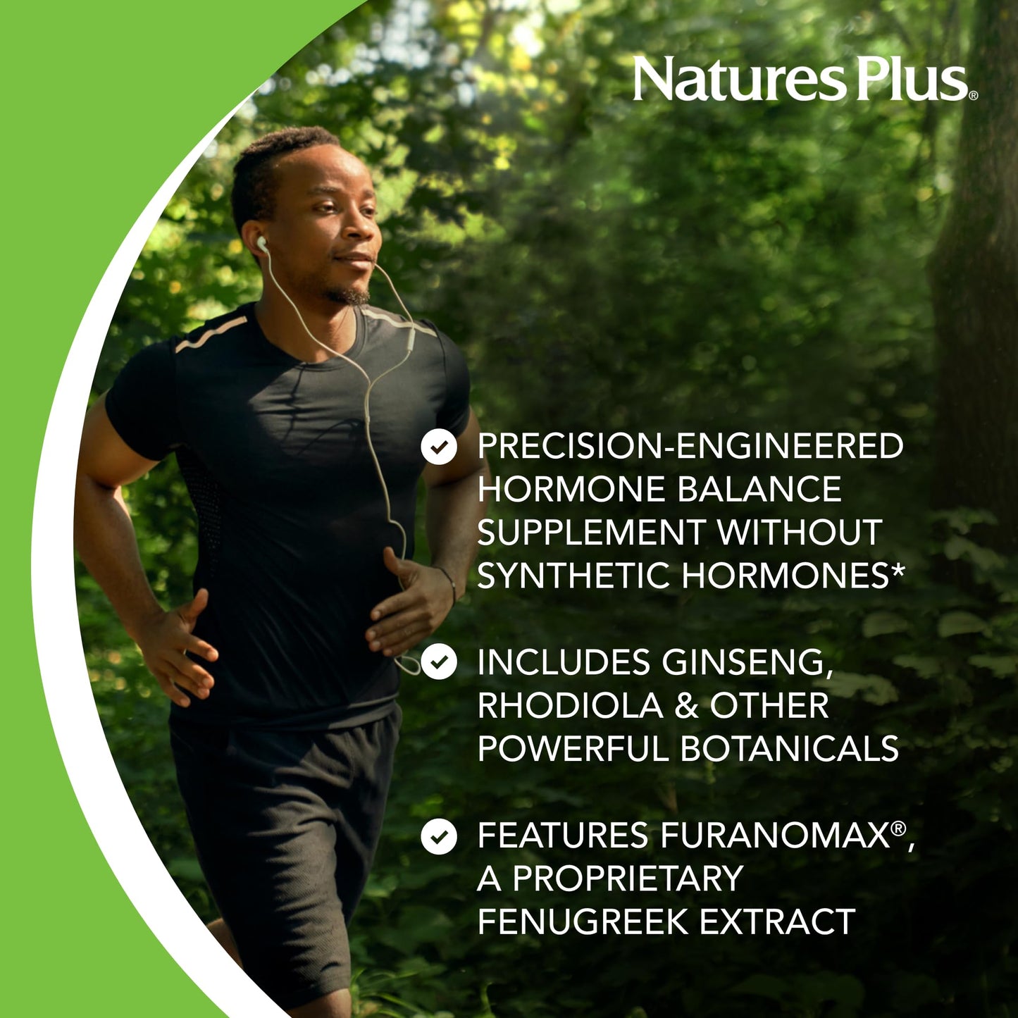 NaturesPlus T-Male – Gluten Free 2-Pack (60 Veg Capsules) with Ginseng & Rhodiola