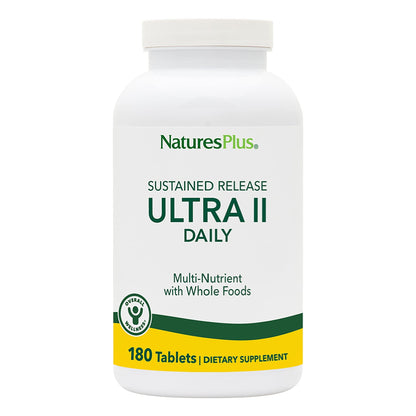 NaturesPlus Ultra II Daily - 180 Tablets | Multivitamin with Whole Foods for Daily Energy & Immune Support | Sustained Release