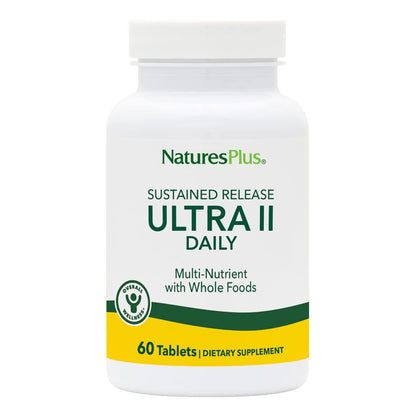 NaturesPlus Ultra II Daily Multivitamin with Whole Foods — Sustained-Release, 60 Tablets for Energy & Immune Support