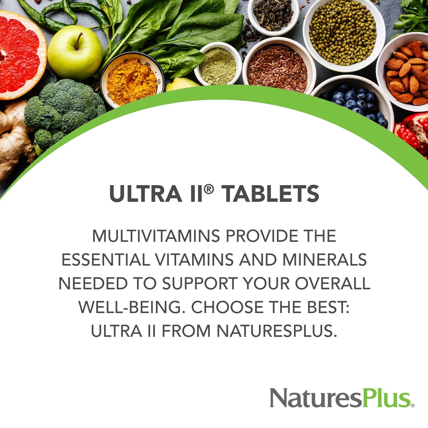NaturesPlus Ultra II Daily Multivitamin with Whole Foods — Sustained-Release, 60 Tablets for Energy & Immune Support