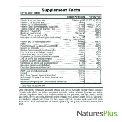 NaturesPlus Ultra II Daily Multivitamin with Whole Foods — Sustained-Release, 60 Tablets for Energy & Immune Support