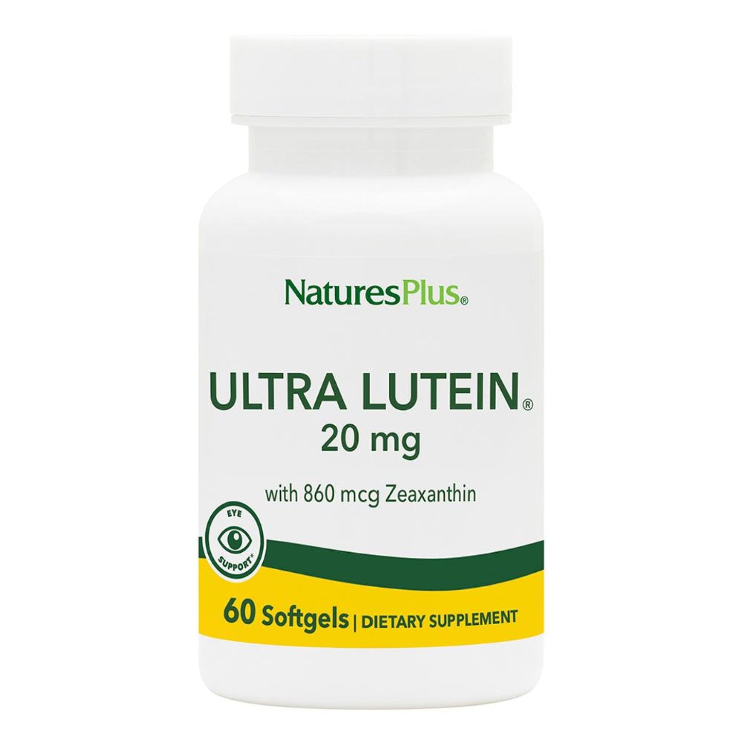 NaturesPlus Ultra Lutein 20 mg - 60 Softgels | Eye Health Support - 60 Servings