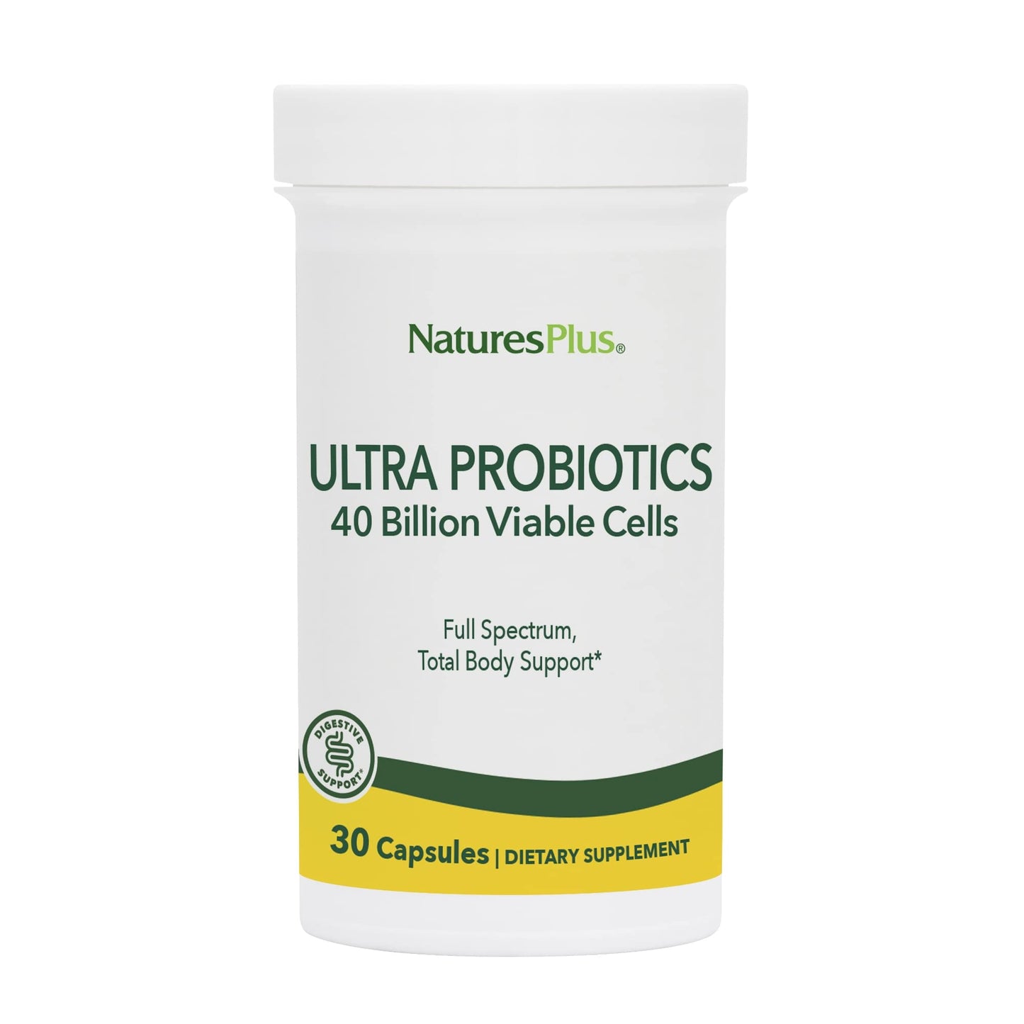 NaturesPlus Ultra Probiotics - 30 Vegan Capsules | Full Spectrum