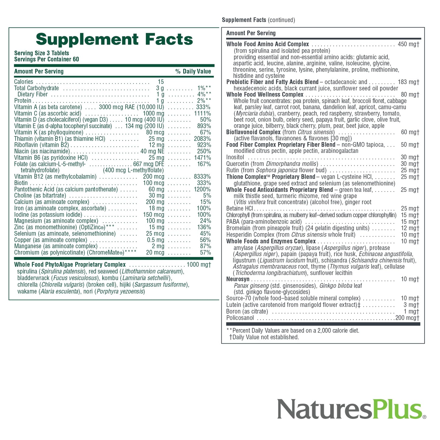 NaturesPlus Ultra Source of Life Multivitamin – 180 Tablets | Immune Health, Energy & Vitamin D3