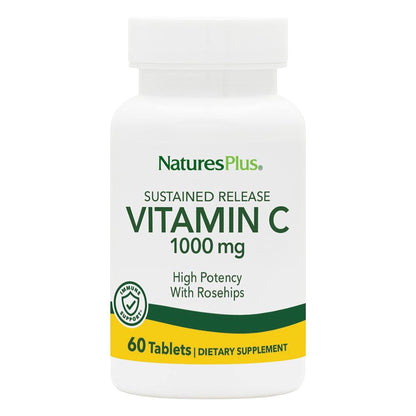 NaturesPlus Sustained Release Vitamin C 1000 mg – 60 Tablets (Rose Hips) – Vegetarian & Gluten Free | 60 Servings